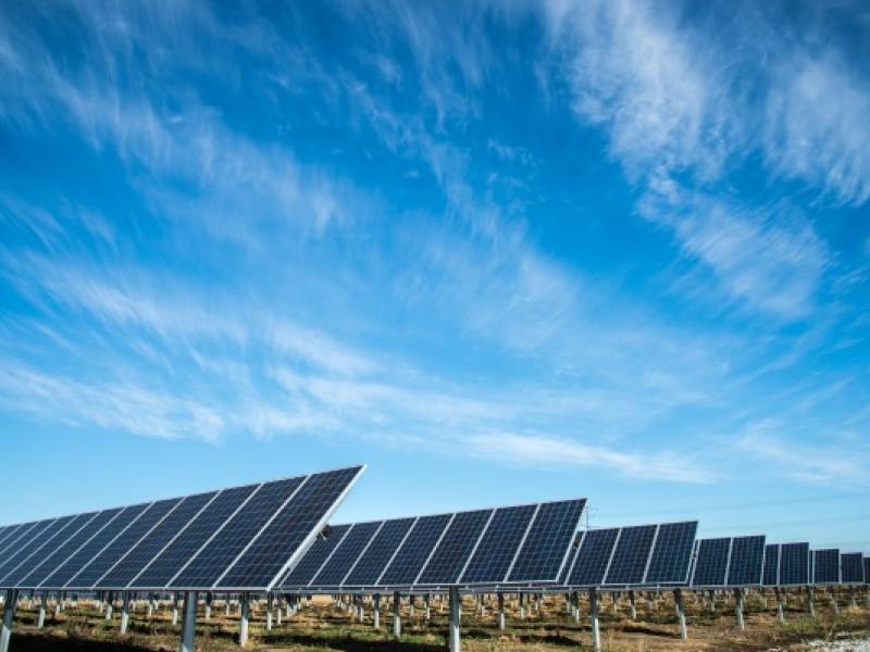 Solar panels and open sky