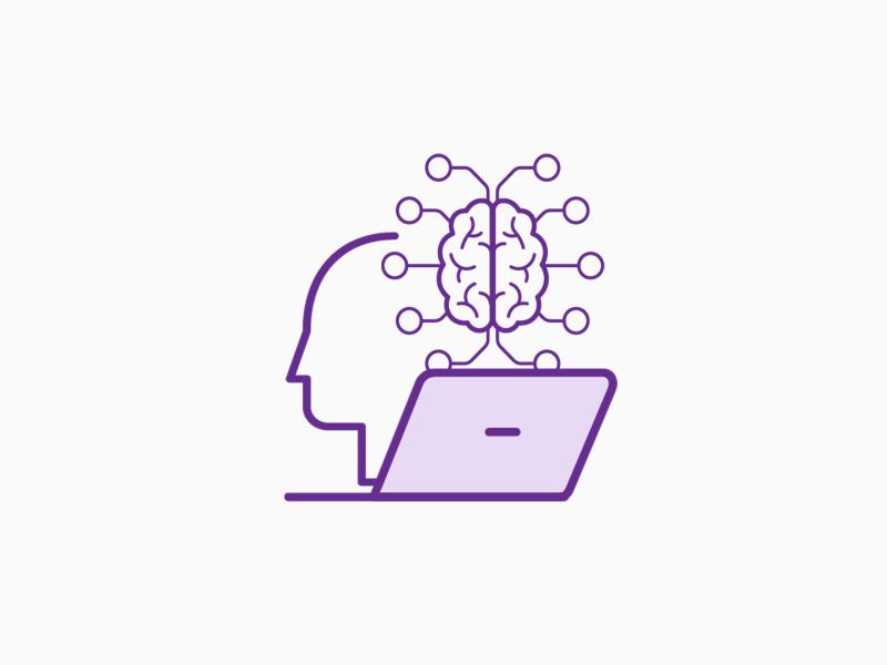 Graphic of brain and computer